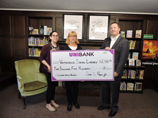 Big Check presentation to Whitinsville Social Library