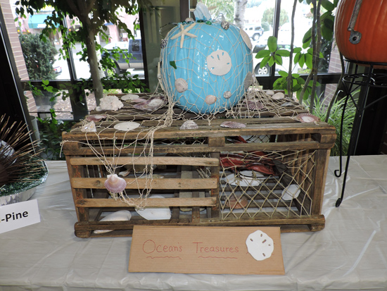 Pumpkin decorated with beach theme