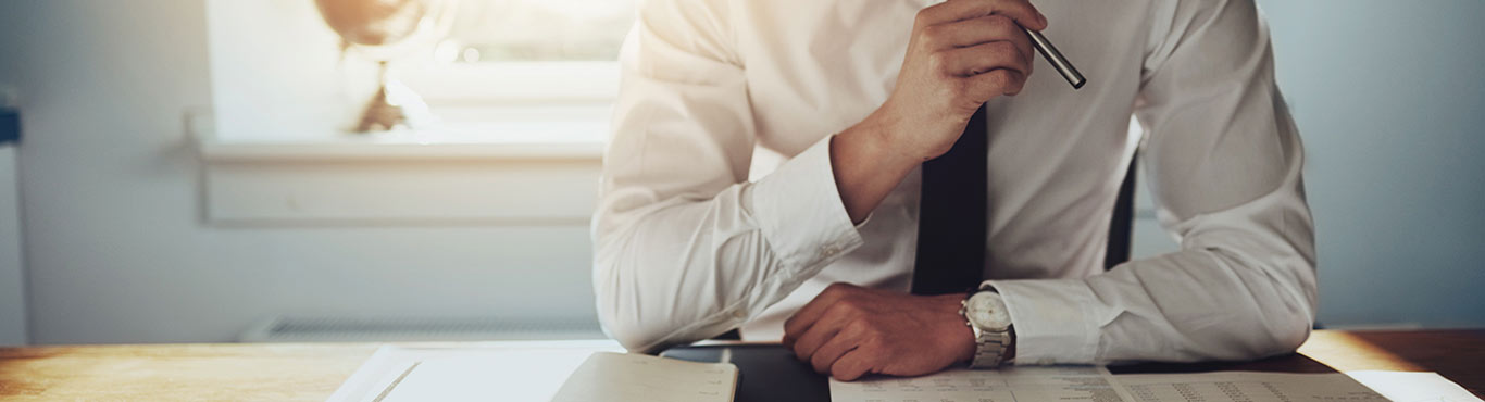 Man working on paperwork