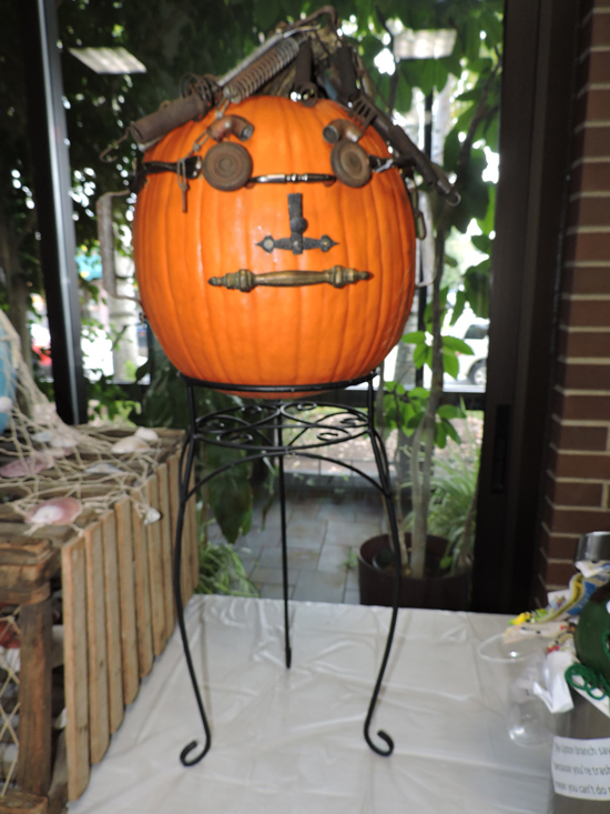 Pumpkin decorated with industrial materials
