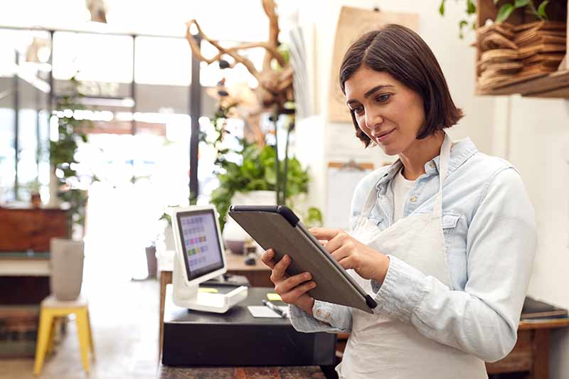 Woman on a tablet