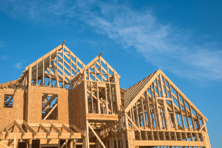 House frame being built