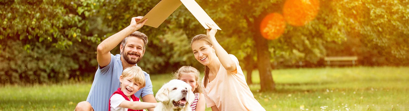 Family with a dog