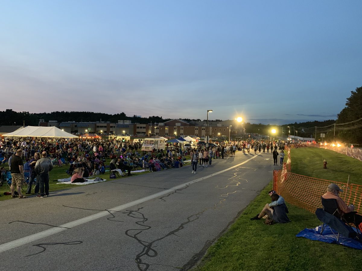 Crowd gathered to watch the Upton fireworks display