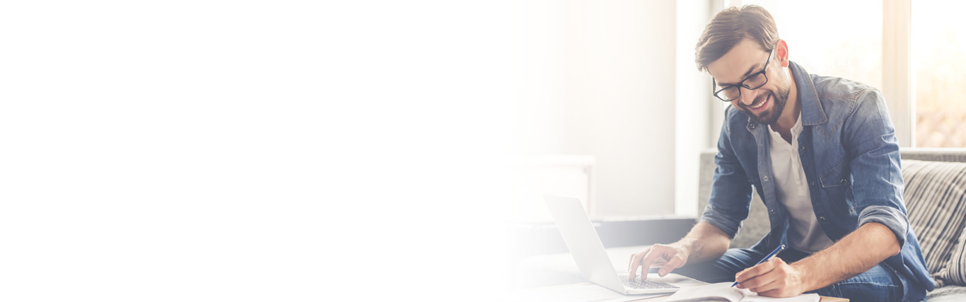 Man balancing a checkbook