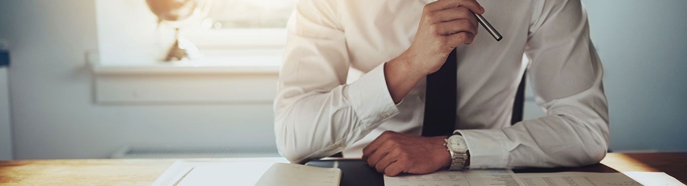 Man working on paperwork