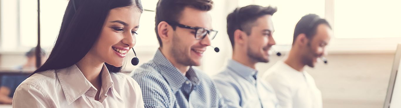 People working in a call center