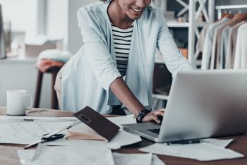 Woman working on a computer