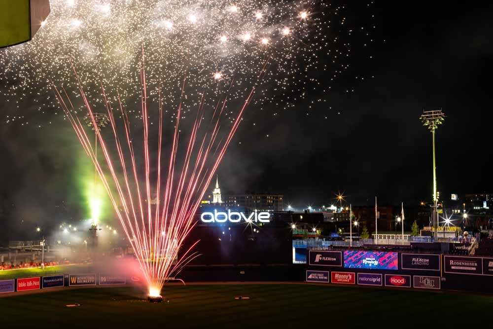 Fireworks at WooSox game